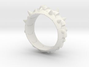 Armor Ring 01 (with stone hole) US13.5 in White Natural Versatile Plastic