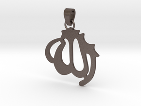 Allah Necklaces in Polished Bronzed Silver Steel