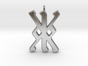 Rune Pendant - Kalc (kk) in Natural Silver