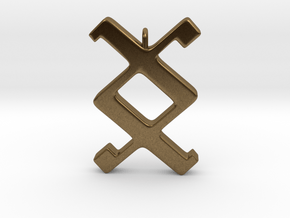Rune Pendant - Ing in Natural Bronze