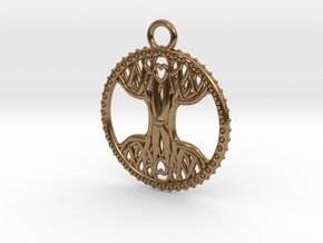 Tree Of Life Pendant in Natural Brass