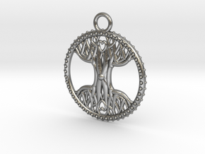 Tree Of Life Pendant in Natural Silver