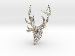 Deer Head Pendant in Platinum