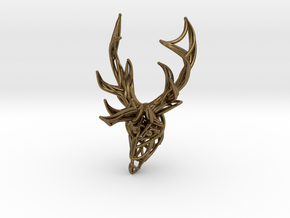 Deer Head Pendant in Natural Bronze