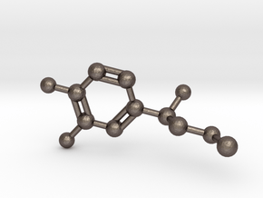 Adrenalin Molecule Pendant BIG in Polished Bronzed Silver Steel