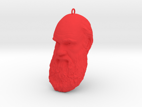 Charles Darwin 6" Head with Hanger, Ornament in Red Processed Versatile Plastic