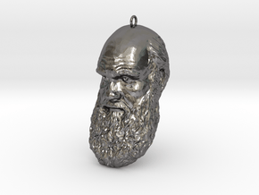 Charles Darwin 6" Head Decimated in Polished Nickel Steel