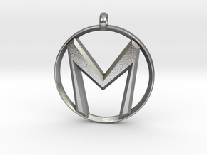 The Letter "M" Pendant in Natural Silver