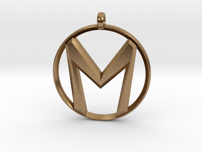 The Letter "M" Pendant in Natural Brass