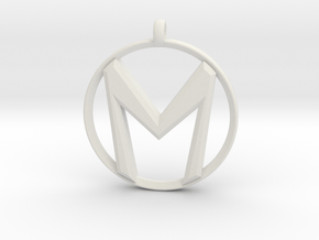The Letter "M" Pendant in White Natural Versatile Plastic