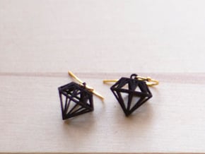 Diamond Earrings in Black Natural Versatile Plastic