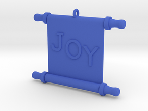 Ornament, Scroll, Joy in Blue Processed Versatile Plastic