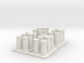 TD03 6 x  hexagonal chimney pots 3d printed O scale model railway scenics 