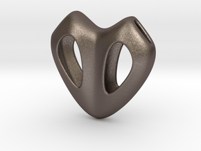 Cuore Hollow in Polished Bronzed Silver Steel