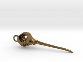 Hummingbird Skull 30mm With Loop in Natural Bronze