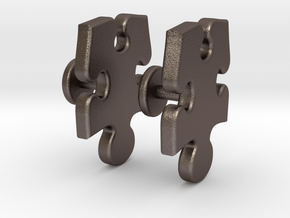 Puzzle Piece in Polished Bronzed Silver Steel