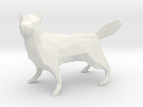 Low Poly Husky [8.5cm Tall] in White Natural Versatile Plastic