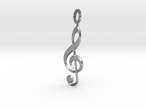 Music Note in Natural Silver