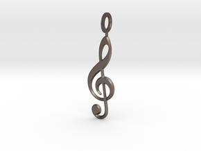 Music Note in Polished Bronzed Silver Steel