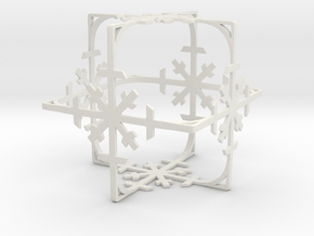 Snowflake Cube (Christmas Tree bauble?) in White Natural Versatile Plastic