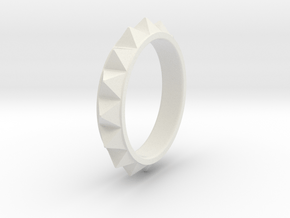 Pyramid Ring in White Natural Versatile Plastic