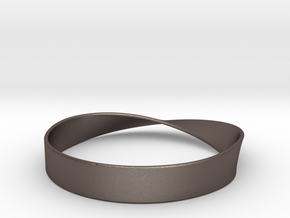 Möbius Bracelet Bangle in Polished Bronzed-Silver Steel: Medium