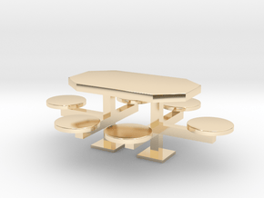 scale 1:24 Picnic Table in 14K Yellow Gold