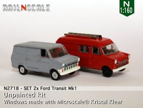 SET 2x Ford Transit Mk1 (N 1:160) in Tan Fine Detail Plastic