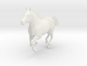 Mustang Horse - Galloping Pose in White Natural Versatile Plastic