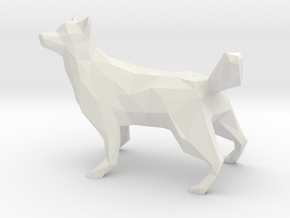 Low Poly Husky [4cm Tall] [Fully Solid] in White Natural Versatile Plastic