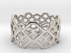 Hexagon ring - size 7.25 in Platinum