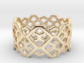 Hexagon ring - size 7.25 in 14K Yellow Gold