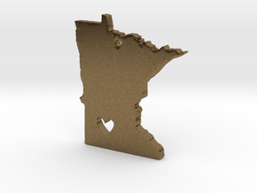 I Love Minnesota Pendant in Natural Bronze