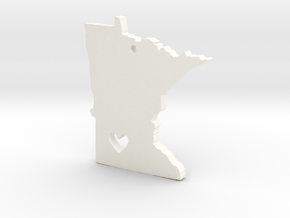 I Love Minnesota Pendant in White Processed Versatile Plastic