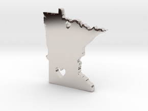 I Love Minnesota Pendant in Platinum