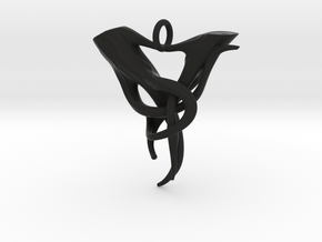 Elven Pendant "Airmid" in Black Natural Versatile Plastic