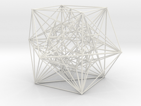 Inversion of Cuboctahedra, 4.1" in White Natural Versatile Plastic