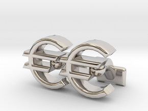 Euro Symbol Cuff-Links in Platinum