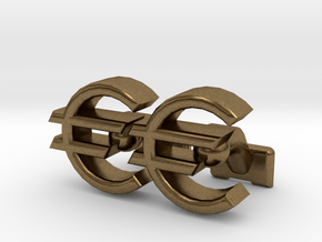 Euro Symbol Cuff-Links in Natural Bronze