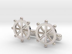 Ship Helm Cufflinks, Part of the NEW Nautical Coll in Platinum