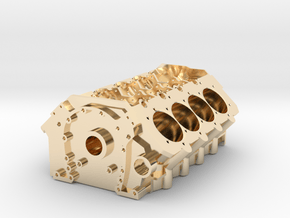 V8 Engine Block in 14K Yellow Gold