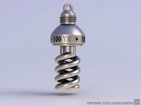 100 Yr. Light Bulb in Polished Bronzed Silver Steel