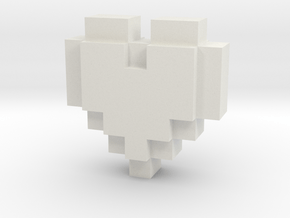 bitc Pixel Heart in White Natural Versatile Plastic