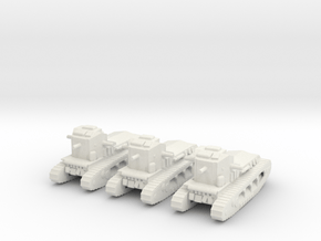 1/160 Whippet tanks (3) in White Natural Versatile Plastic