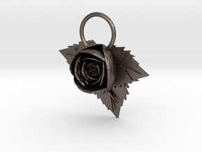 Rose in Polished Bronzed Silver Steel