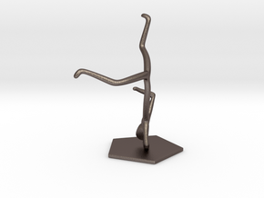 Breakdance Statue (updated) in Polished Bronzed Silver Steel