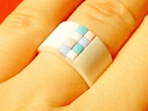 high 8-bit ring (US8/⌀18.2mm) in White Processed Versatile Plastic