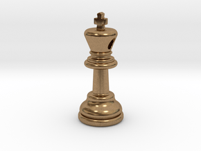 PENDANT :  CHESS KING (small - 35mm) in Natural Brass