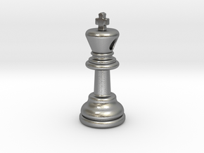 PENDANT :  CHESS KING (small - 35mm) in Natural Silver
