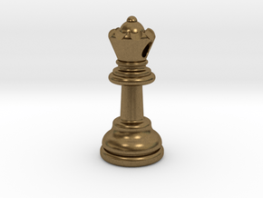 PENDANT : CHESS QUEEN (small - 32.6mm) in Natural Bronze